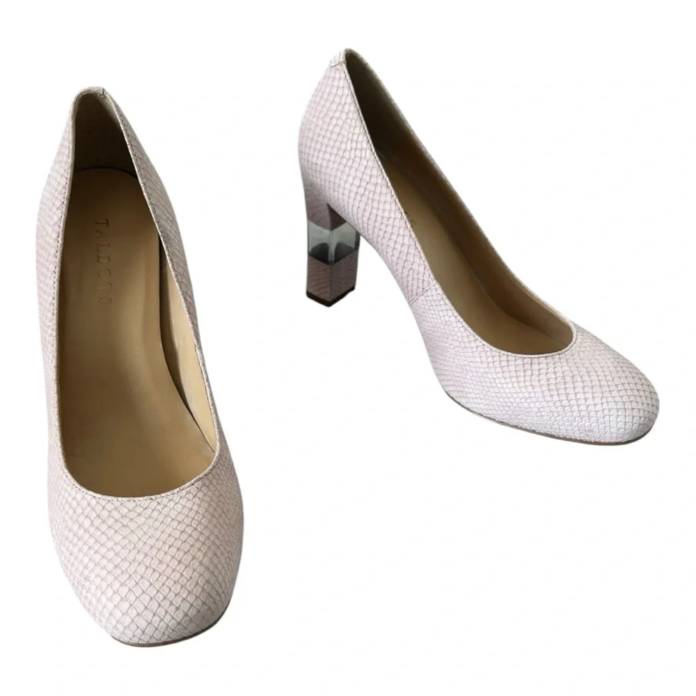 Talbots Light Pink Snakeskin Embossed Heels